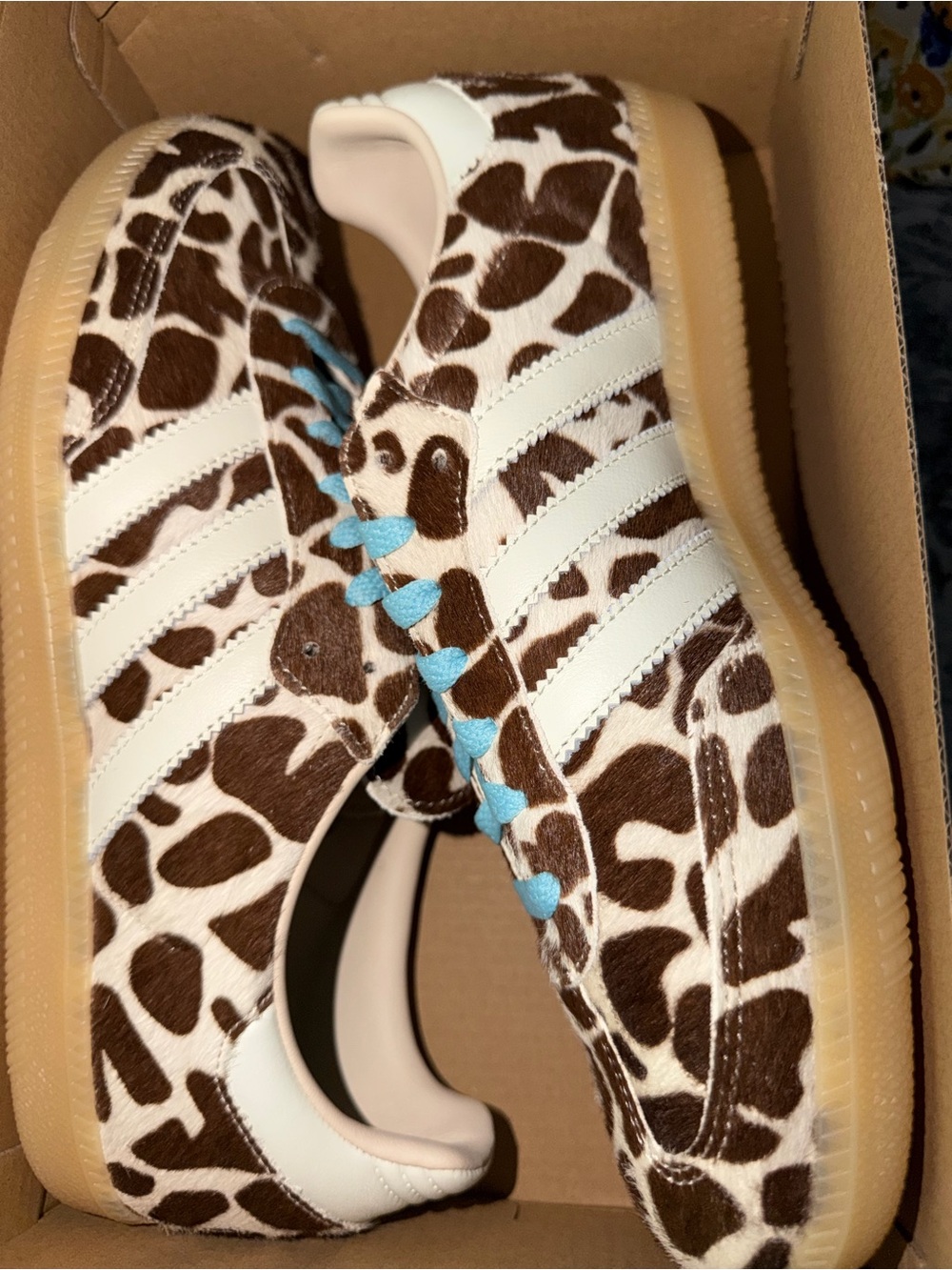 New NIB Women’s adidas Sama OG Brown Cow Giraffe Print Sneakers Sz 10 - Picture 11 of 11